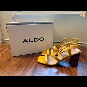 Aldo Havana color Leather straps, Block Heel